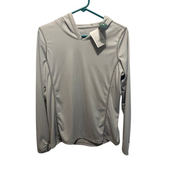 L. L. Bean Hoody No Fly Zone Hooded Pullover NWT in Gray Women Misses size Small - Picture 1 of 13